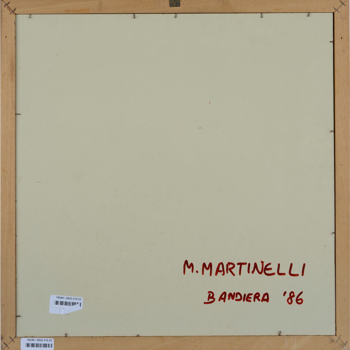 Mario Martinelli - Bandiera, lana e acrilico su masonite (1986)