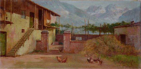 Cesare Bentivoglio - Veduta di cascina con aia