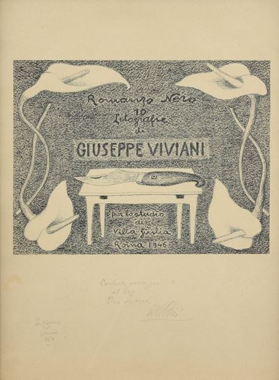Frontespizio (dalla Cartella Romanzo Nero) per lo Studio di Villa Giulia in Roma