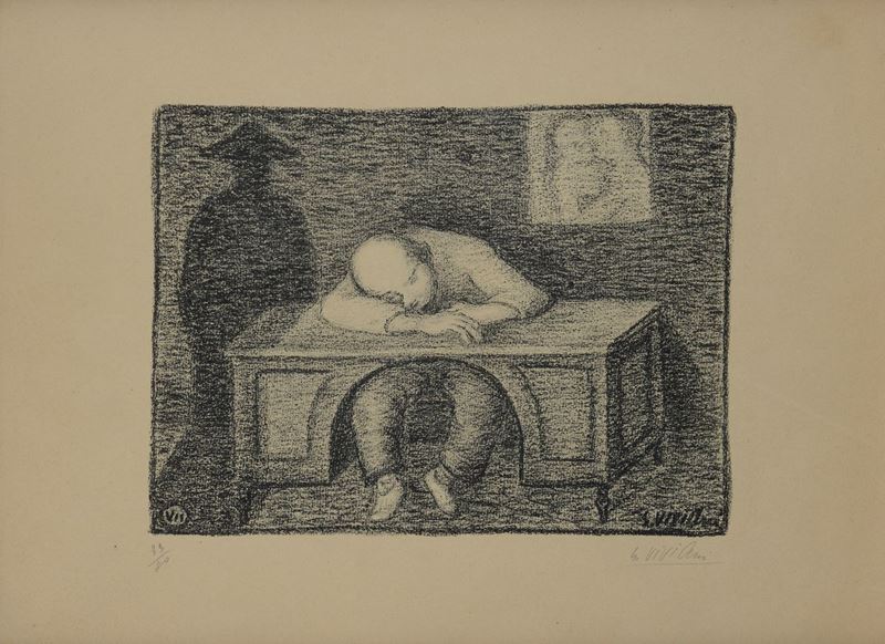 Giuseppe Viviani - Tavola VII (dalla Cartella Romanzo Nero)