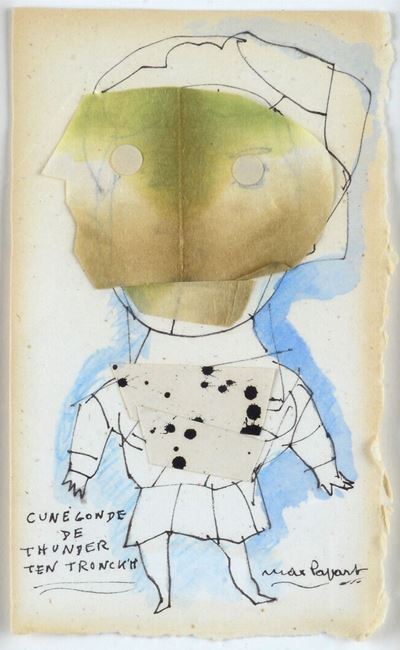 Cunégonde - Collage, acquerelli e matite su carta