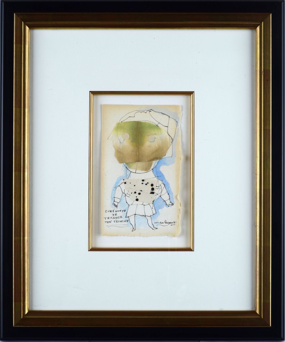 Max Papart - Cunégonde - Collage, acquerelli e matite su carta