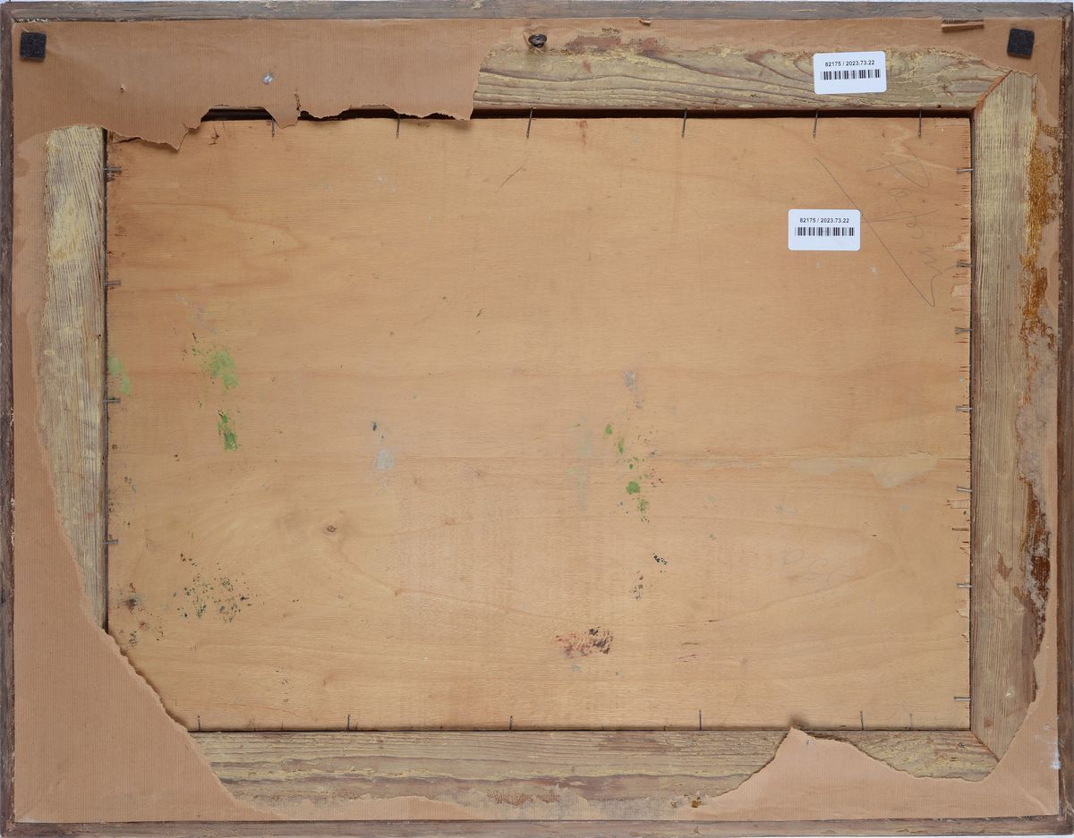 Paesaggio con cascina e lago