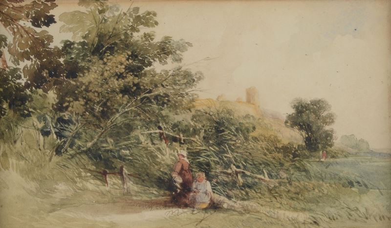 Paesaggio campestre con figure