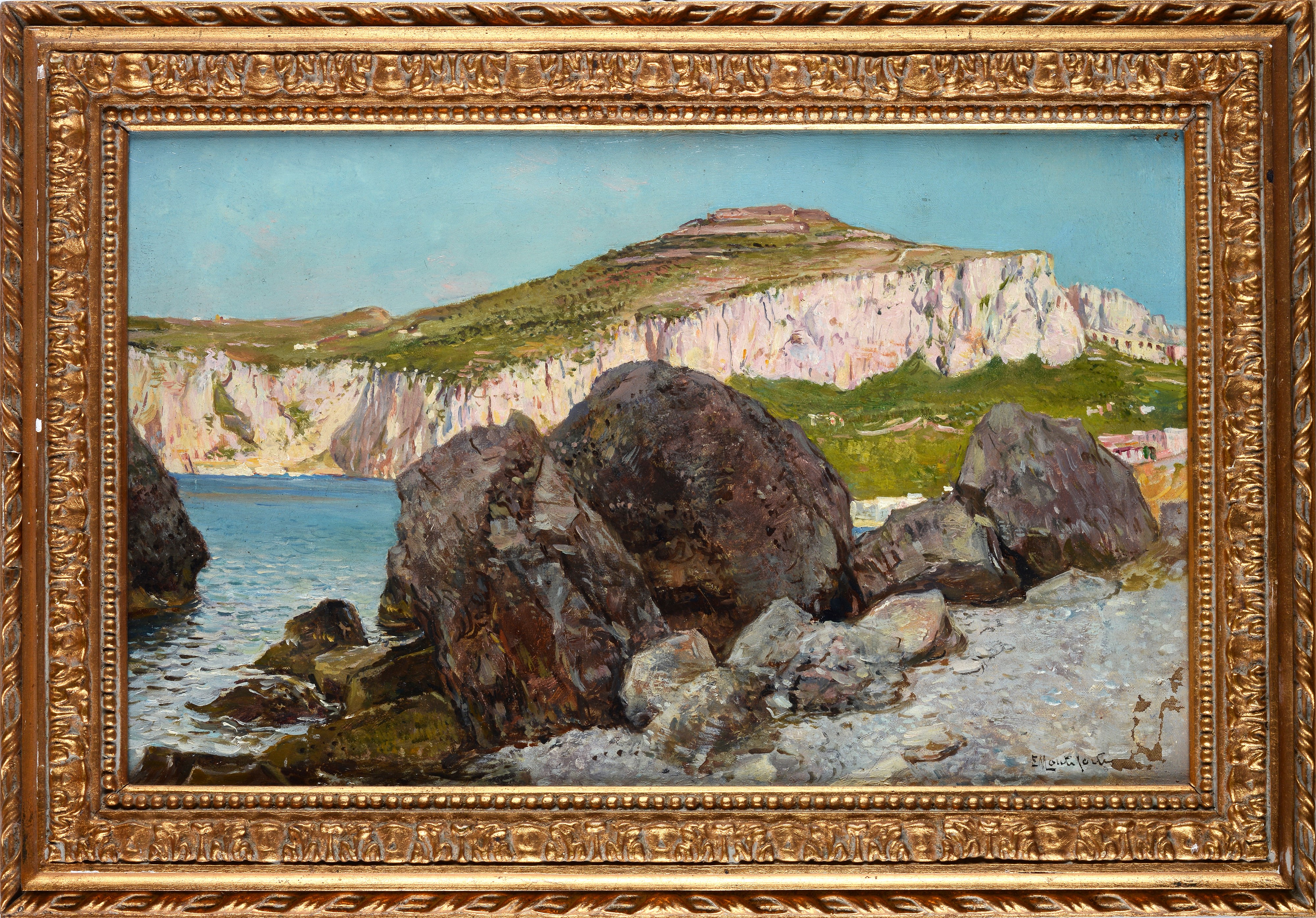 Eduardo Monteforte - Scogliera, olio su tela
