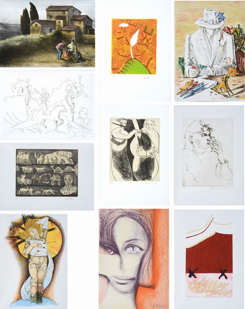 Cartella “Segni”, acqueforti e litografie numerate e firmate (1999)