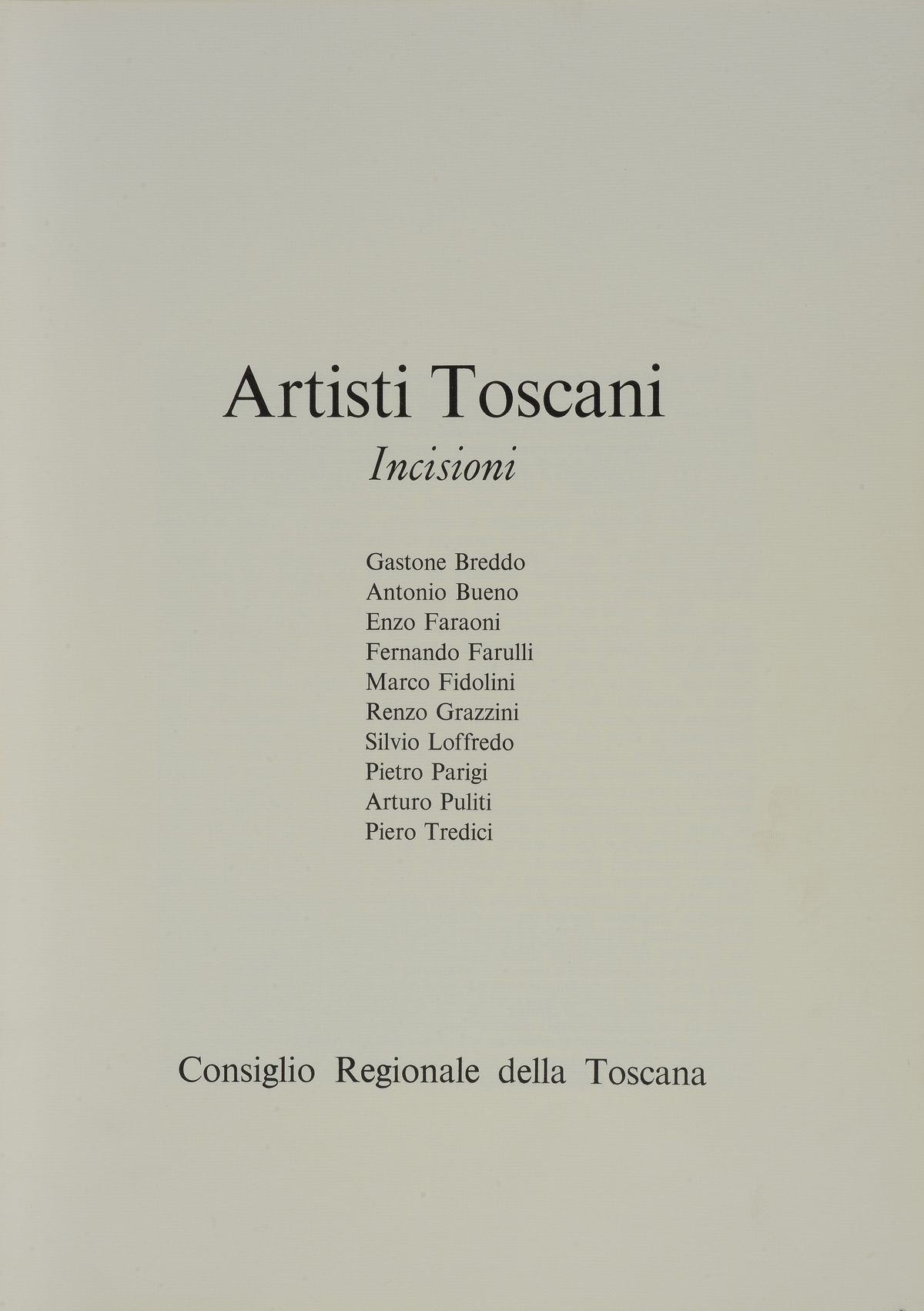 Cartella di incisioni, Artisti toscani