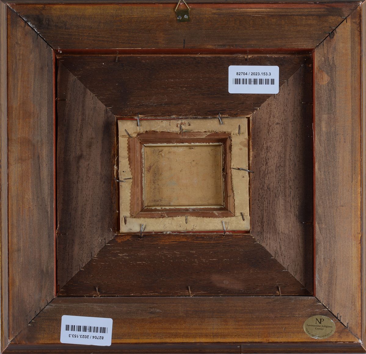 Anonimo, XX Sec. - Anonimo del XX secolo, Scorcio di paese con ponte, olio su tela