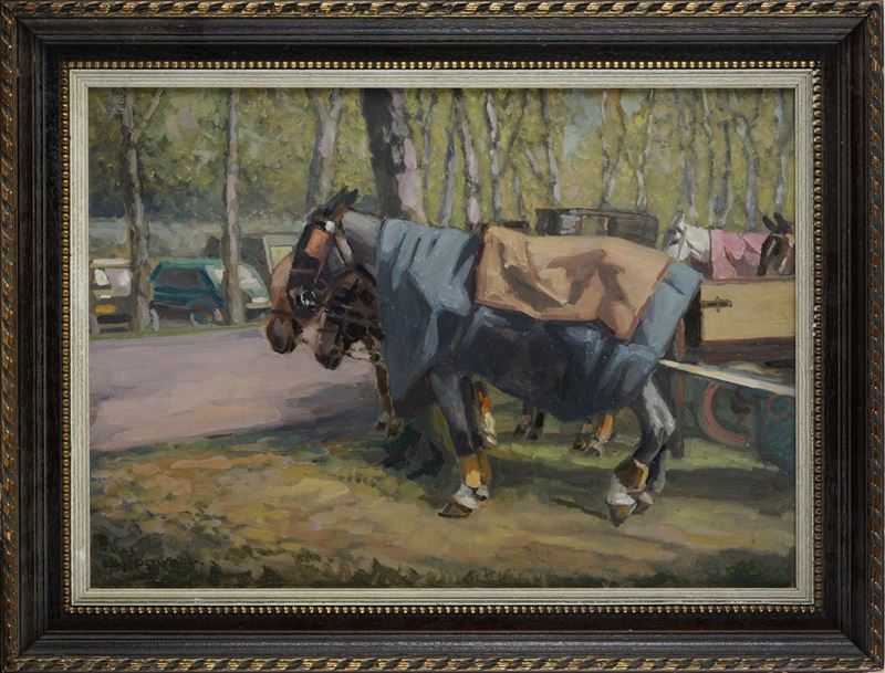 Eugen Osswald - Cavalli con Carro