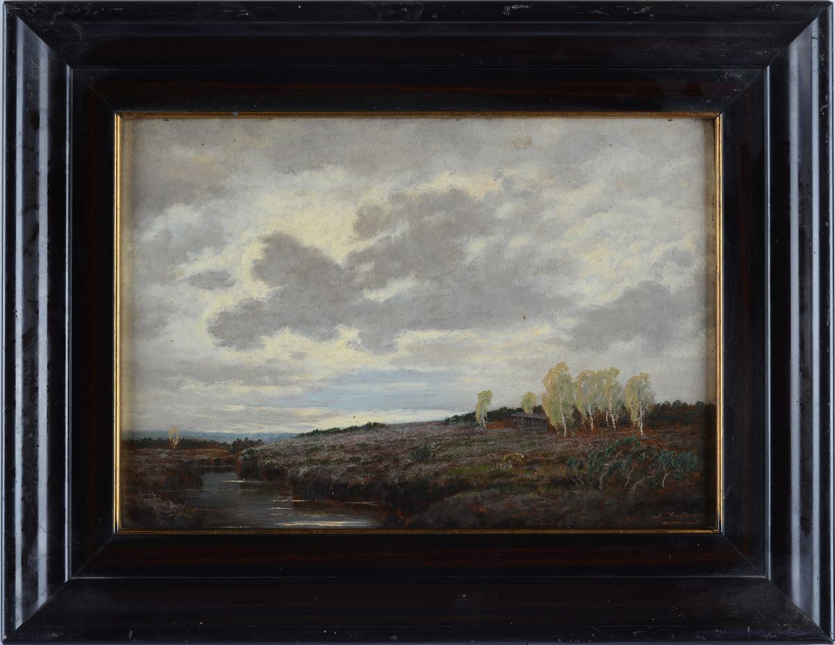 Max Kreitmeyer - Paesaggio Serale con Cervi