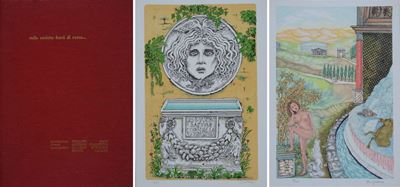 Litografia di Bruno Caruso in cartella con testi introduttivi di Giuseppe Gatt, Giuseppe Simonett...