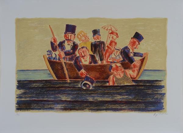Franz Borghese : Vacanze sull'acqua  - Litografia - Asta GRAFICA ED EDIZIONI - Pananti Online