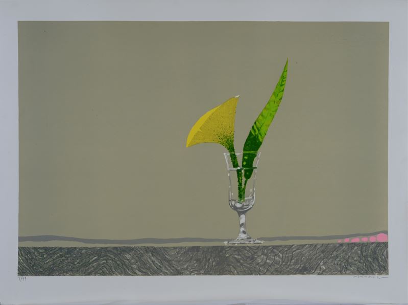 Un fiore in un bicchiere d'acqua