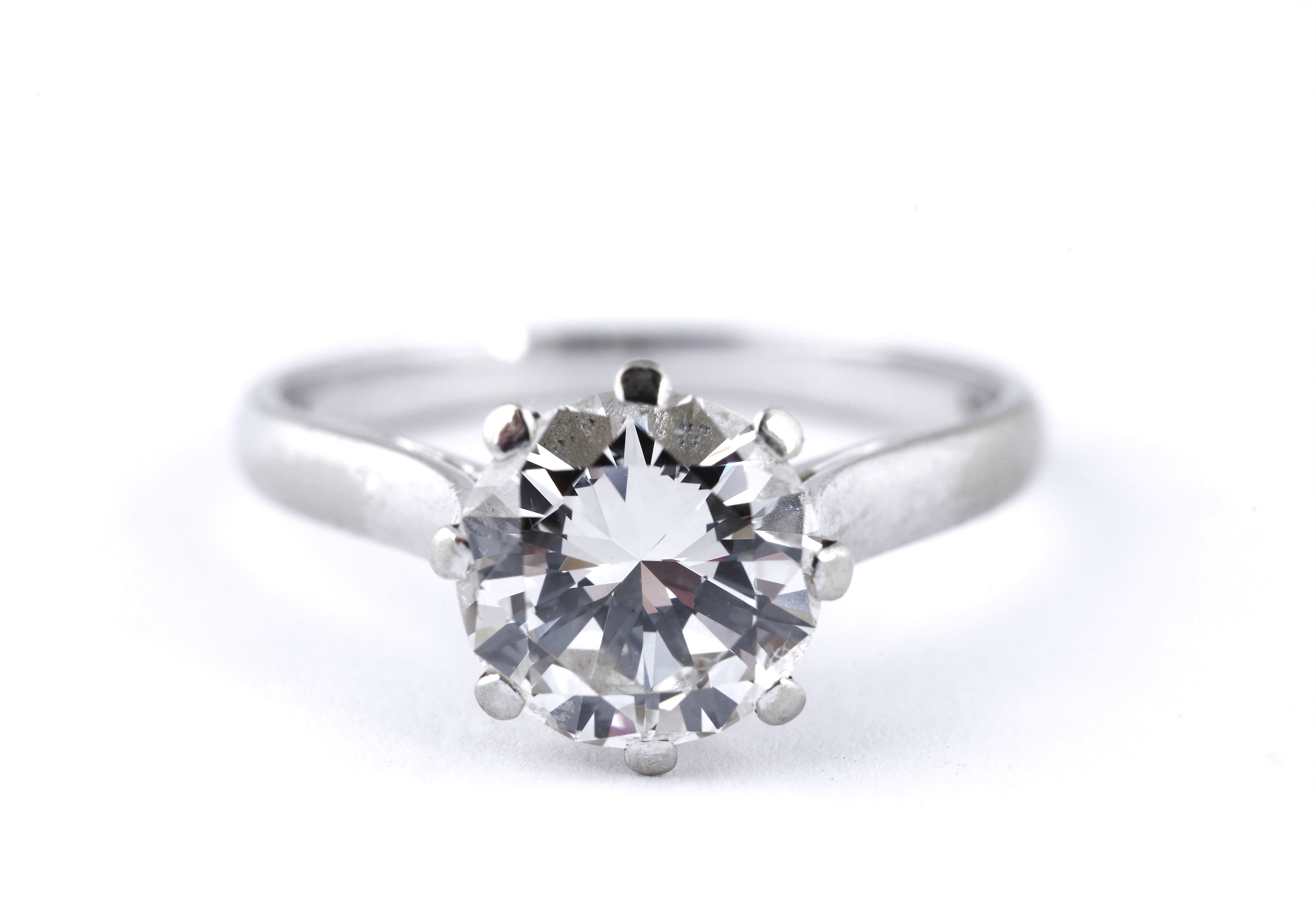 Anello Solitario in Oro Bianco
