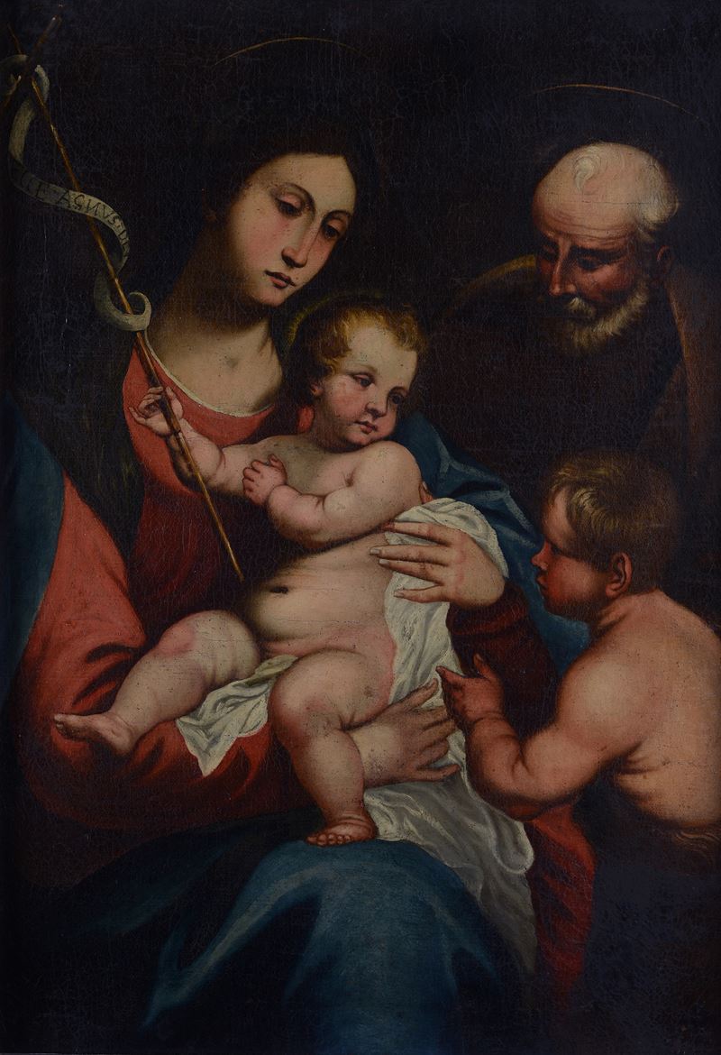Scuola Italia Centrale, XVII Sec. - Sacra Famiglia con San Giovannino
