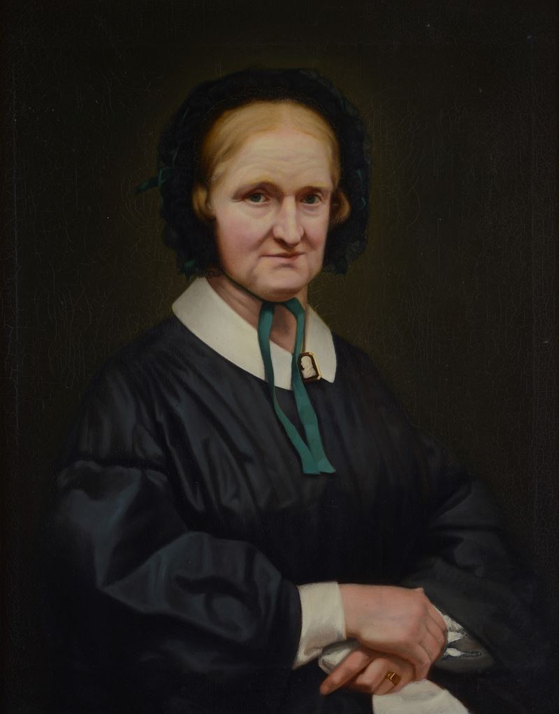 Scuola Europea, XIX Sec. - Ritratto di Signora con Cuffia