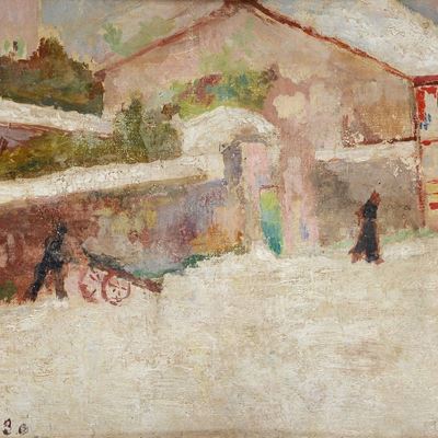 Strada di Paese con Figure