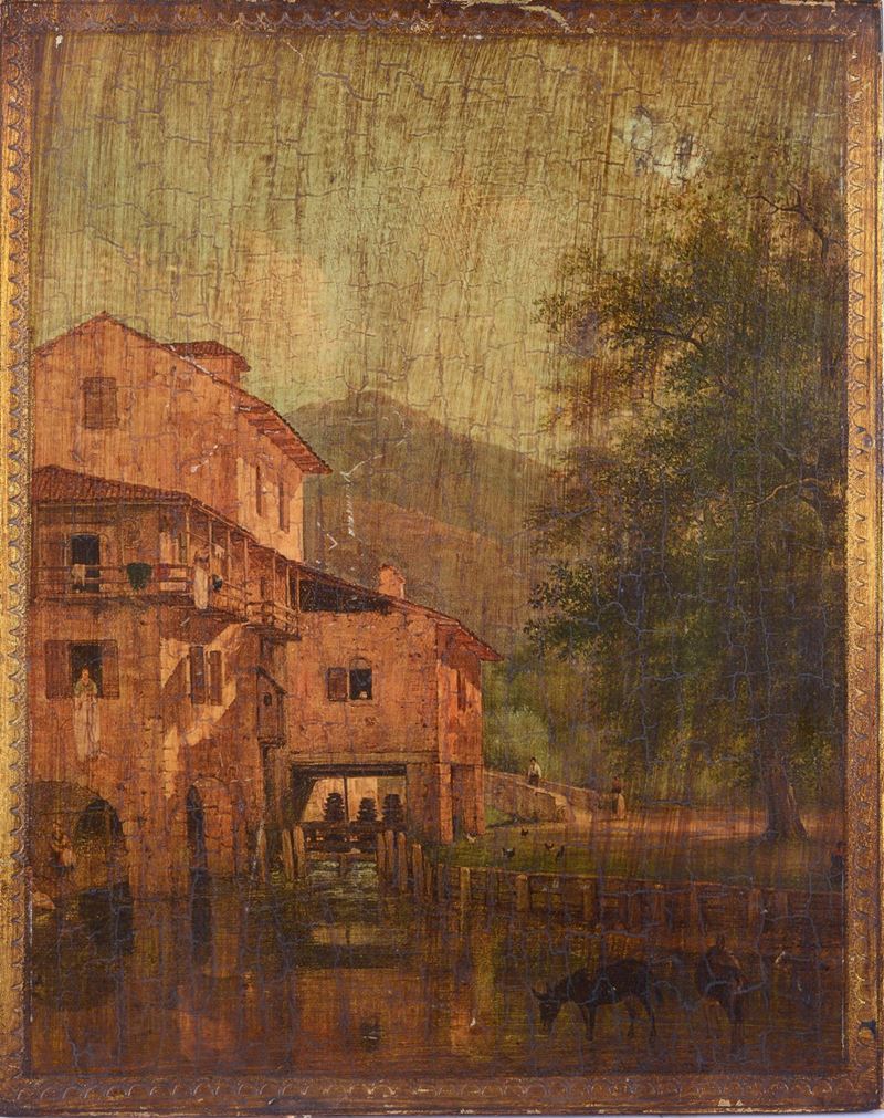 Anonimo, XX Sec. - Scorcio di Paese