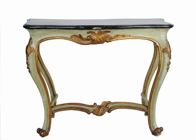 Consolle in Legno Laccato e Dorato