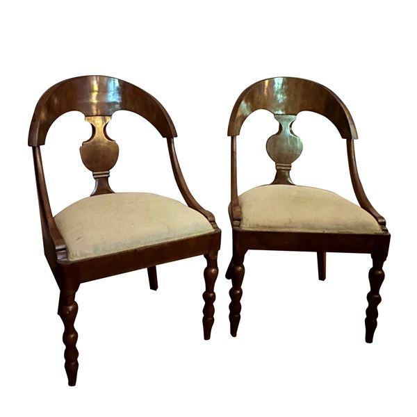 Coppia di poltroncine a gondola