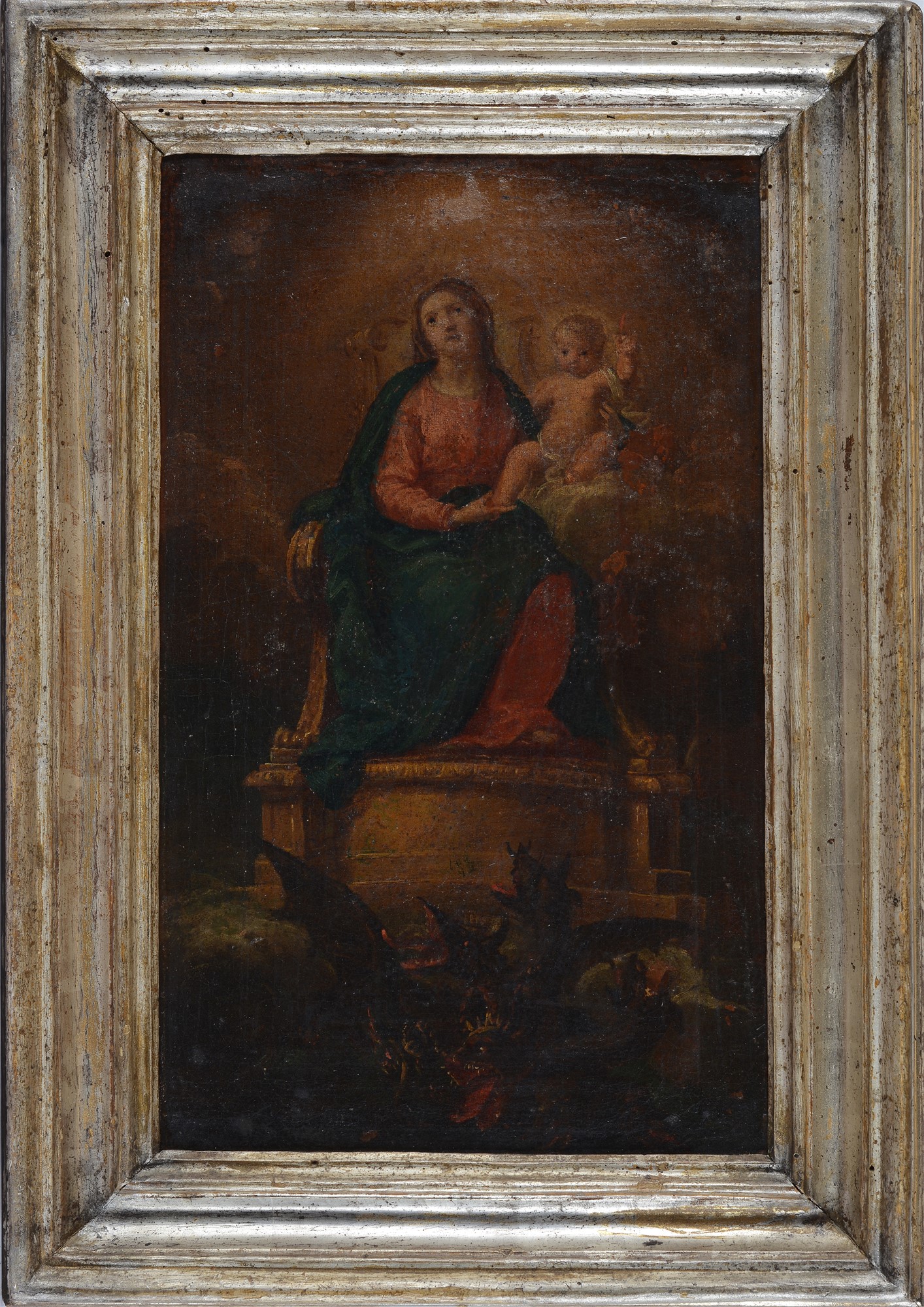 Madonna in trono con Bambino trionfante sul demonio