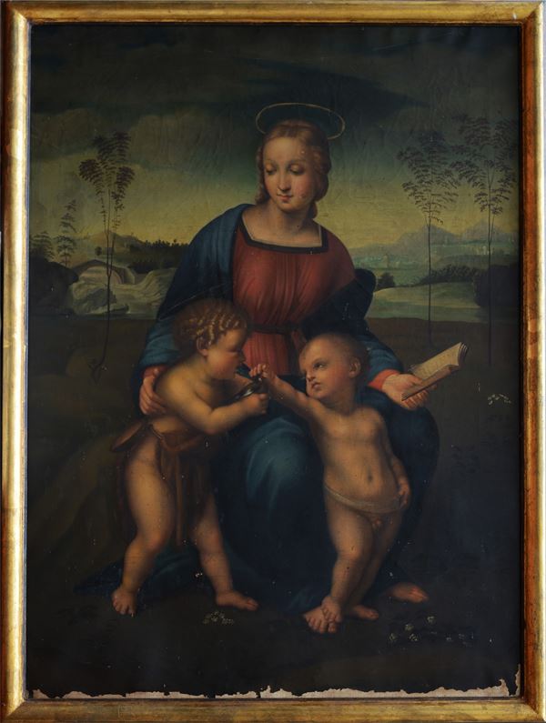 Egisto Manzuoli - Madonna del Cardellino (da Raffaello)