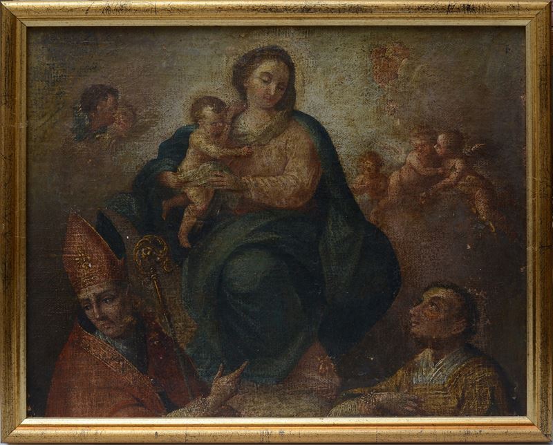 Anonimo, XIX Sec. - Madonna con Bambino