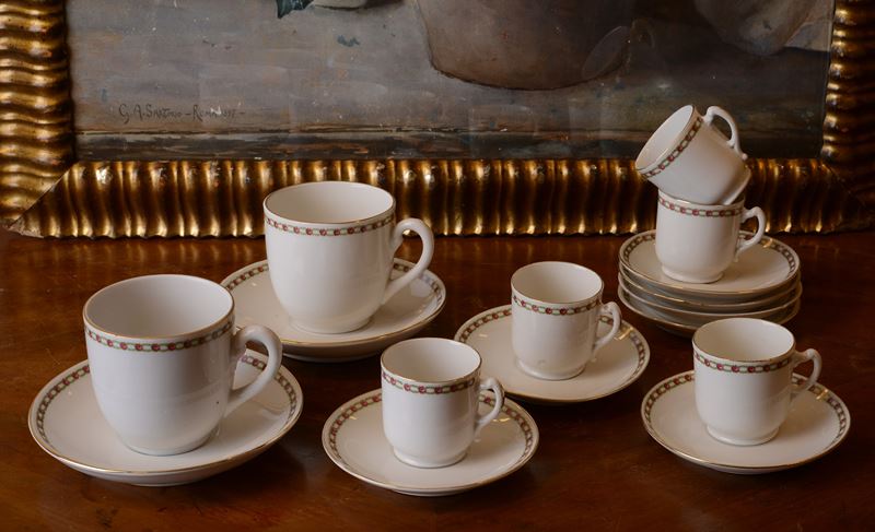 Servito da Te’ e Caffè in Porcellana Policroma, Ginori