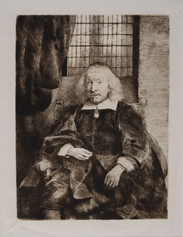 Thomas Haaringh (da Rembrandt Harmenszoon van Rijn)  - Acquaforte su carta giapponese - Asta STAMPE ANTICHE - Pananti Online