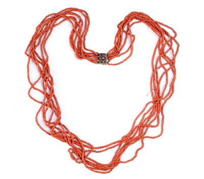 Collana in Corallo a Sette Fili a Barilotti