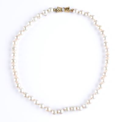 Collana con Perle Scaramazze Diamanti e Fermatura in Oro