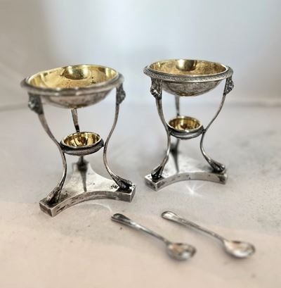 Coppia di Saliere in Argento e Argento Vermeil