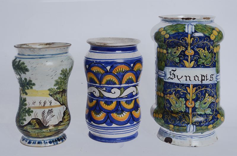 Tre Albarelli in Ceramica
