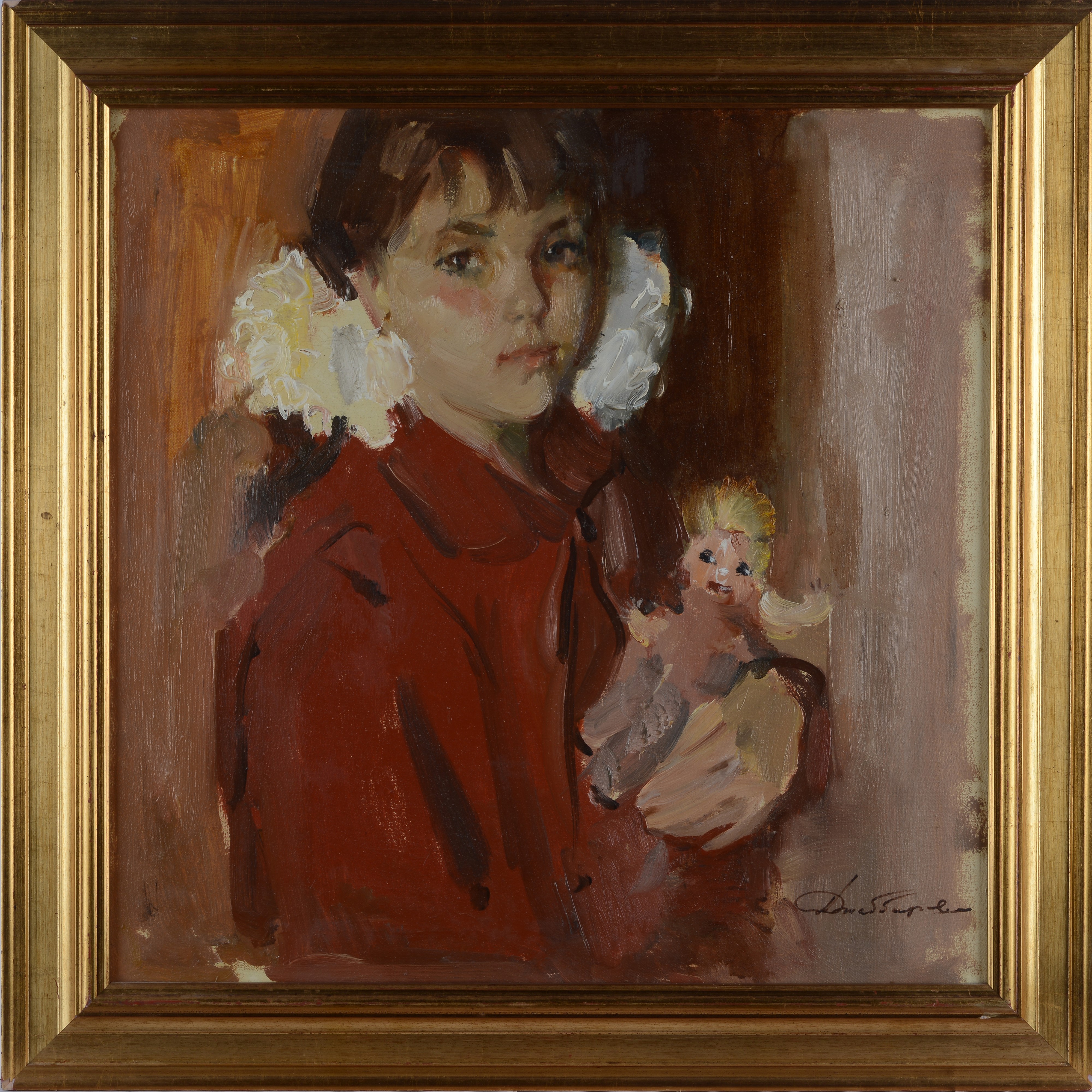 Anonimo, XX Sec. - Ritratto di Bambina con Bambola