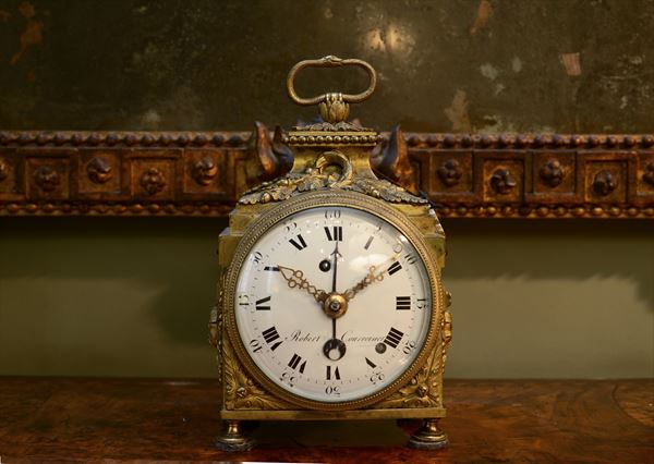 Orologio da tavolo in bronzo dorato, Robert & Courvoisier