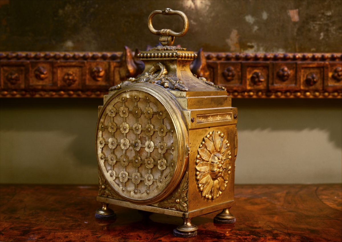 Orologio da Tavolo in Bronzo Dorato, Robert & Courvoisier