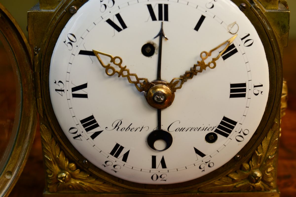 Orologio da Tavolo in Bronzo Dorato, Robert & Courvoisier