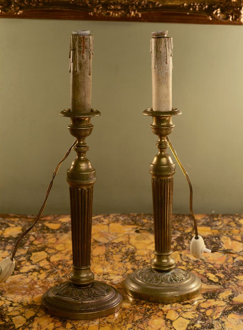 Coppia di Lumi in Ottone