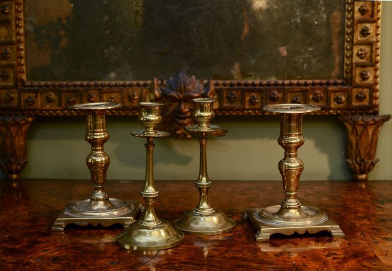 Due Coppie di Candelabri in Ottone