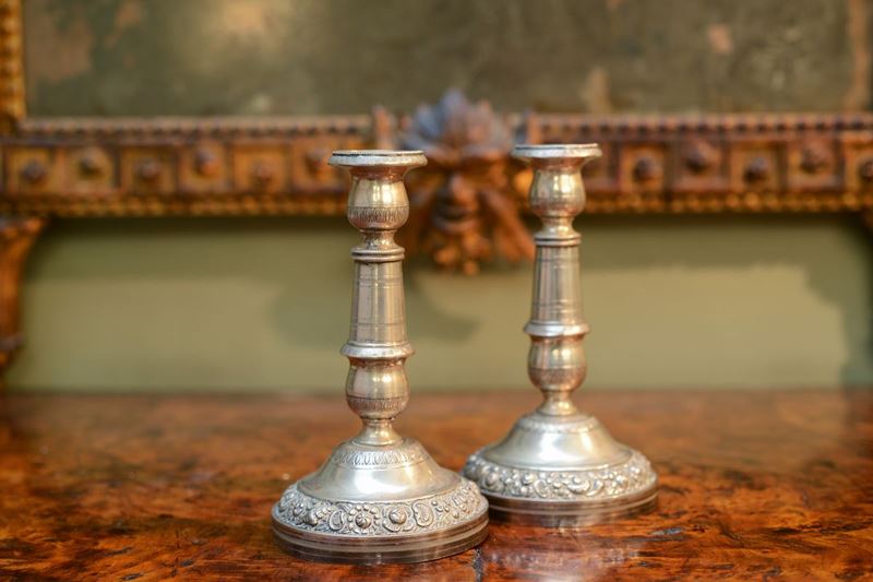Coppia di Candelabri in Argento
