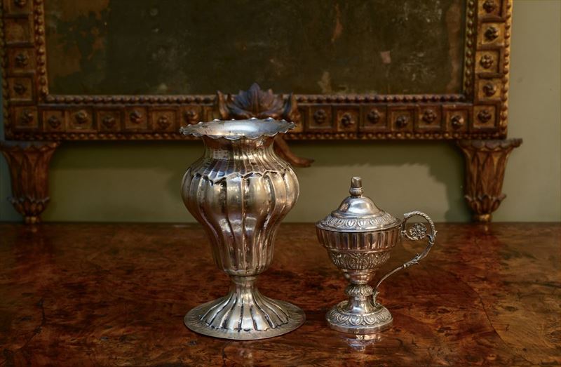 Vaso e Stoppiniera in Argento