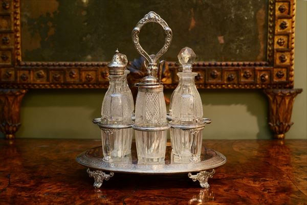 Cruet in metallo argentato