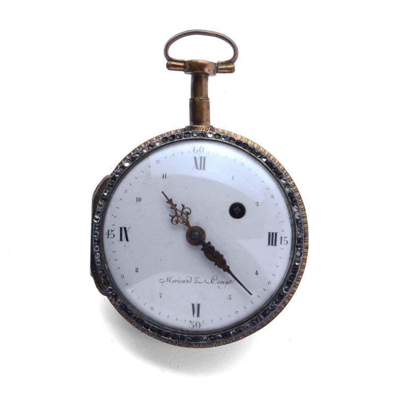 Orologio da Tasca in Metallo Giallo con Brillantini