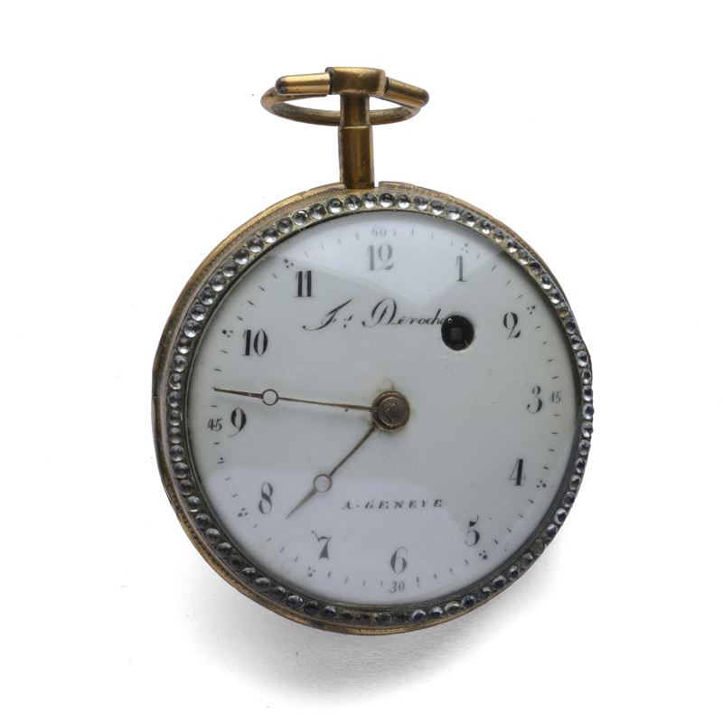Orologio da Tasca in Metallo Giallo con Brillantini