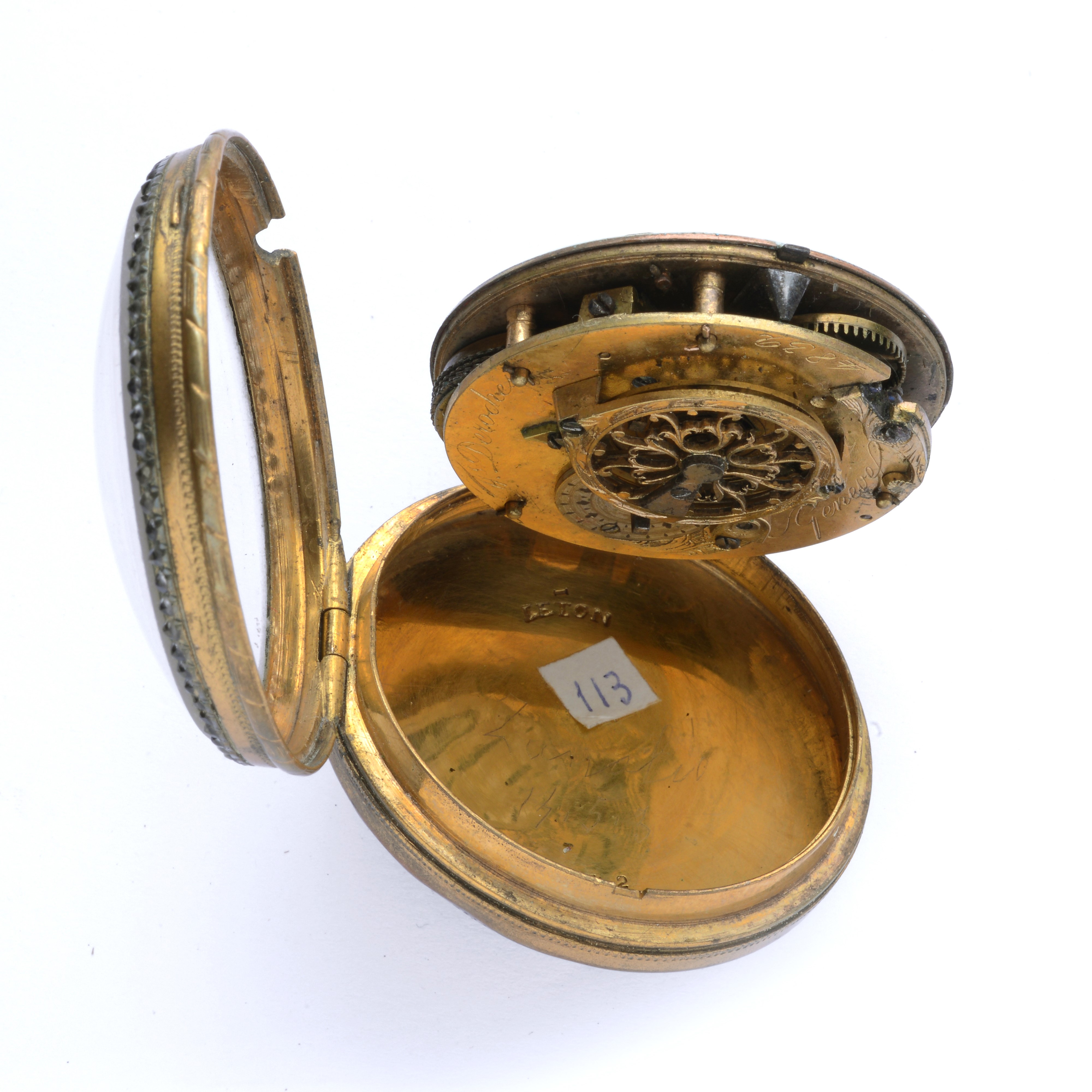 Orologio da Tasca in Metallo Giallo con Brillantini
