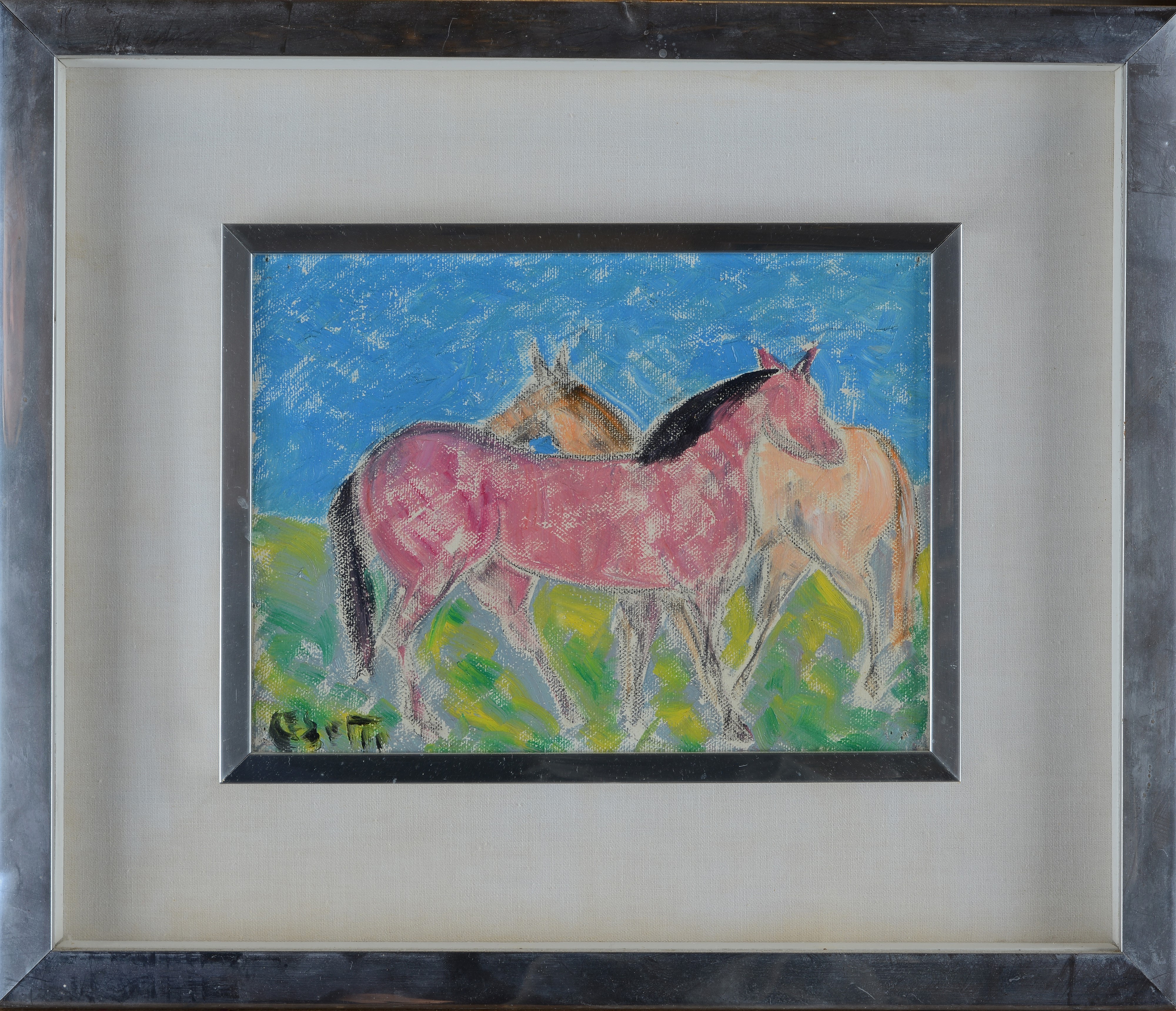 Giuseppe Cesetti - Due Cavalli nel Prato