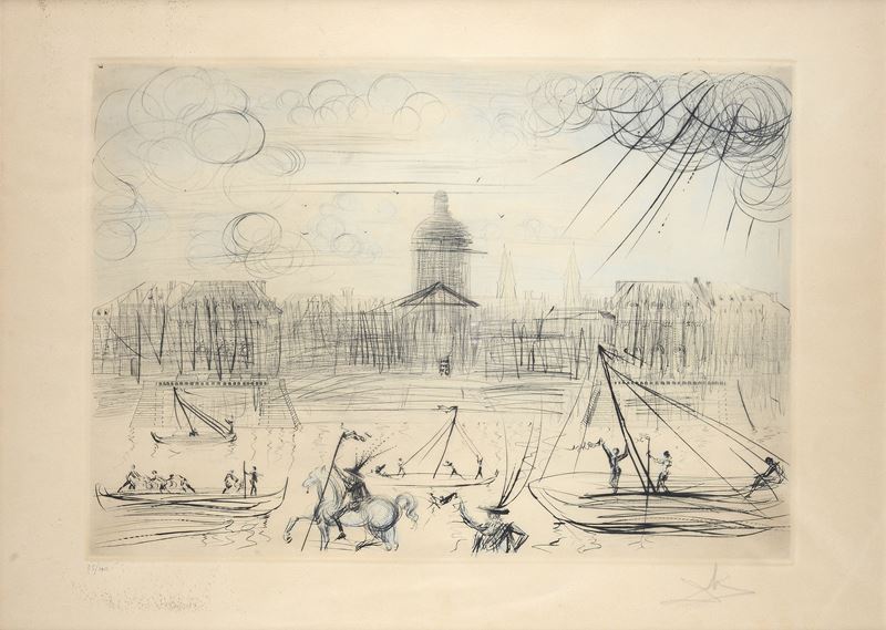 Da Salvador Dalì - Salvador Dalì, L'Académie de Paris, litografia (1971)