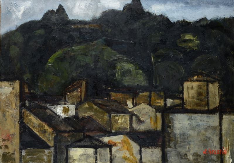Renzo Grazzini - Paesaggio con Case