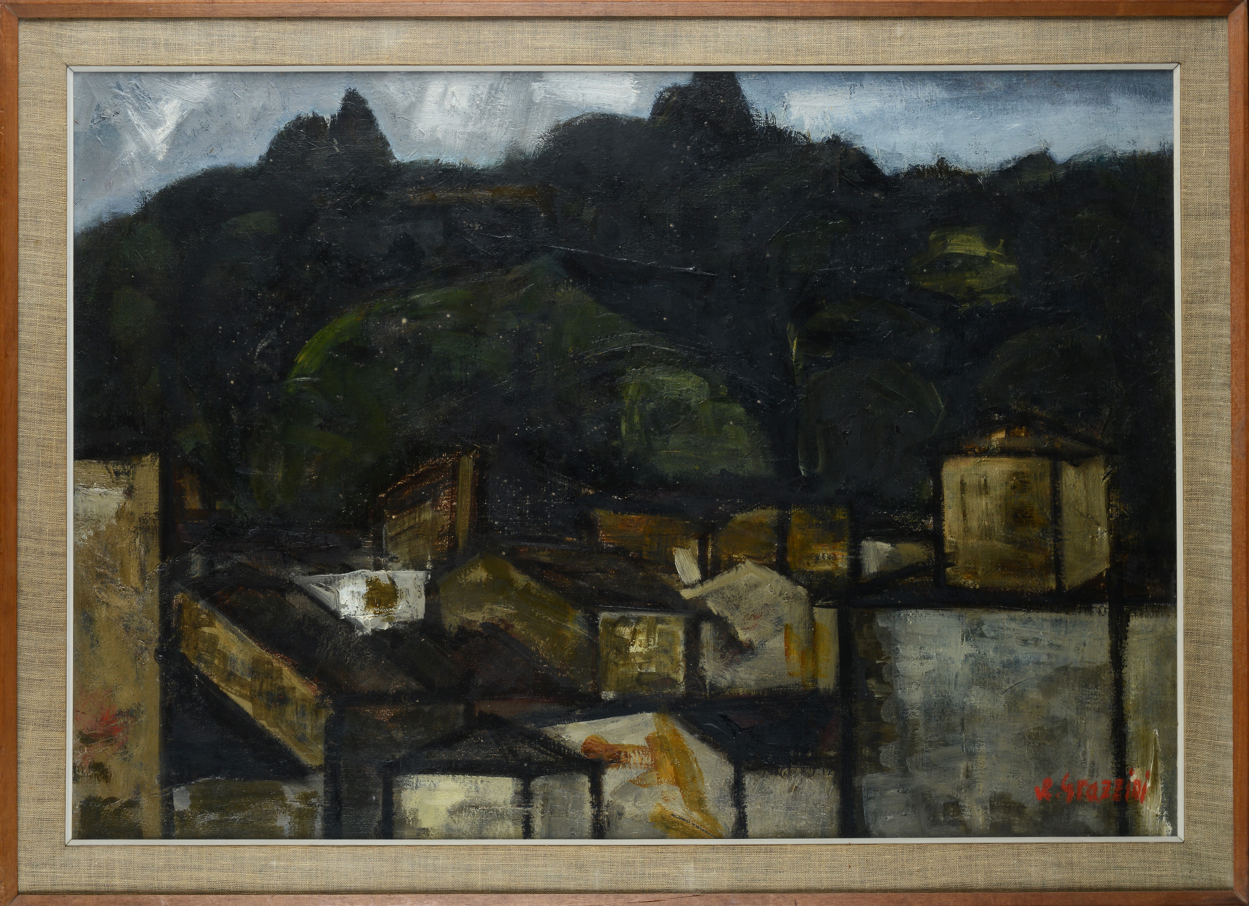 Renzo Grazzini - Paesaggio con Case