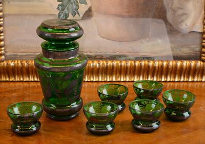 Servito da Ciliegie in Vetro Verde